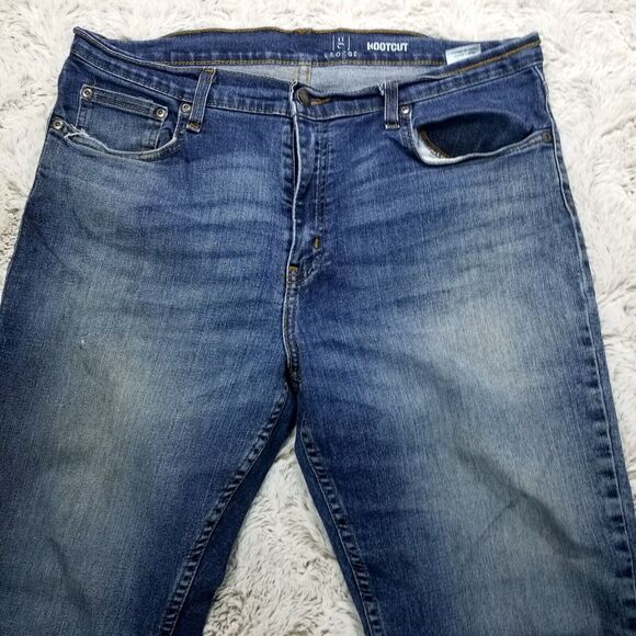 George Jeans Mens 34x30 Blue Boot Cut Dark Wash American Denim - Picture 2 of 12
